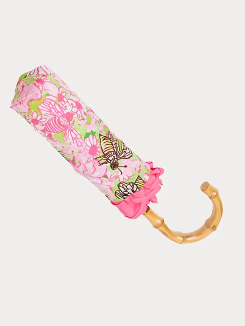 NWT Lilly Pulitzer Printed Travel Umbrella In Pistachio Macaron Bees Knees - Picture 3 of 5